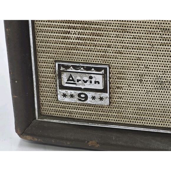 Vintage 50's Arvin 9 Portable Transistor Radio Model 63R58 AM Band Tested Works - Picture 3 of 13